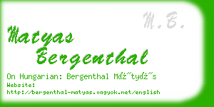 matyas bergenthal business card